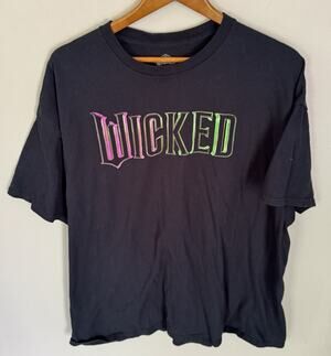 Wicked Shirt XXL Black Broadway Musical Rainbow Logo Cotton